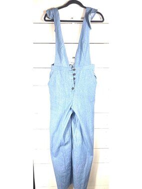 LUSH CLOTHING OVERALL JUMPSUIT WASHED DENIM
